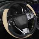 Steering Wheel Cover for F-150 Tundra Range Rover 15.5-16 Inch, Beige Microfiber Leather Non-Slip, No More Sticky | Durable & Soft | Easy to Install Protects from Sunburn, Scratches, Fading