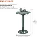 Alpine Corporation 33" Tall Outdoor Lotus Birdbath Yard Statue, Stunning Garden Accent to Attract Birds - Durable Polypropylene Construction for Patio, Deck, or Yard, Green