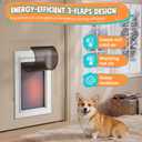 3-Flaps Aluminum Medium Doggy Door for Door, Pets Up to 45 lb | Include 1 Replacement Flap & 2 Closing Panels, Insulation Flap, Aluminum Safety Locks, Resist Extreme Weather, Heavy Duty
