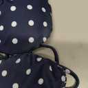 SweatyRocks Women's Polka Dots Bikini Set Cute Halter Backless Triangle 2 Piece Bathing Suits Summer Beach (Medium, Dark Blue)