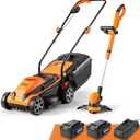 LawnMaster 20VMWGT 24V Max 13-inch Lawn Mower and Grass Trimmer 10-inch Combo with 2x4.0Ah Batteries and Charger
