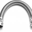 Garden Hose Extender, Kink-Free Saver,Braided Stainless Steel Water-Inlet Hose (Hose OD 0.87", ID 0.62") (2FT)