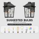 Exterior Waterproof Wall Sconce Light Fixtures Outdoor Wall Lights in Black Finish Outdoor Wall Sconce Lights with Water Ripple Handmade Glass 11 Inch Height