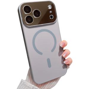 MINSCOSE Designed for iPhone 17 Pro Max Case [Full Camera Protection] [Compatible with Magsafe] Cute Translucent Matte Back Shockproof Protective Phone Cover for Women Girls-Gray
