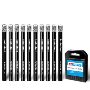 10 pcs 1/4" Diamond Drill Bits for Tile, Porcelain, Ceramic, Granite, Marble, Stone, Glass, Dry Drilling Tile Drill Btis with Storage Case and 1/4" Round Shank