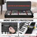 ORKELS 73/76 Key Keyboard Case with Wheels & Adjustable Shoulder Straps– Padded Rolling 76 Key Gig Bag with 4 Accessory Pockets, for Digital Piano, Synthesizer & Keyboard, For 73-76 Key-48.2"x19.1"x6.5"