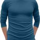 Turtleneck Men Casual Long Sleeve Turtle Neck Tops Men's Slim Fit Basic T-Shirt (X-Large)