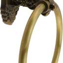 Antique Brass Towel Ring, Vintage Style Wall Mount Towel Holder 6.5 Inch Heavy Duty Aluminum Alloy Hand Towel Rack for Kitchen, Bathroom, Matte Finish, Easy to Install