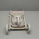 Olivia's Little World Doll Jogging-Style Stroller with Canopy, Storage Underneath, Pink and Cream and Gray