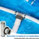 Pool Hose Connectors and Fittings with Double Waterproof Ring, Pool Hose T Splitter 1.5 to 1.25 for Swimming Pool Vacuums, Cleaners or Filter Pump Hoses (1.5 to 1.25-3 interfaces)