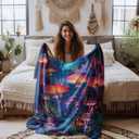 Emily gift Enchanted Forest Throw Blanket - Magical Mushroom Pathway - Mystical Woods Decor - Fantasy Home Accessory - Perfect for Dreamers