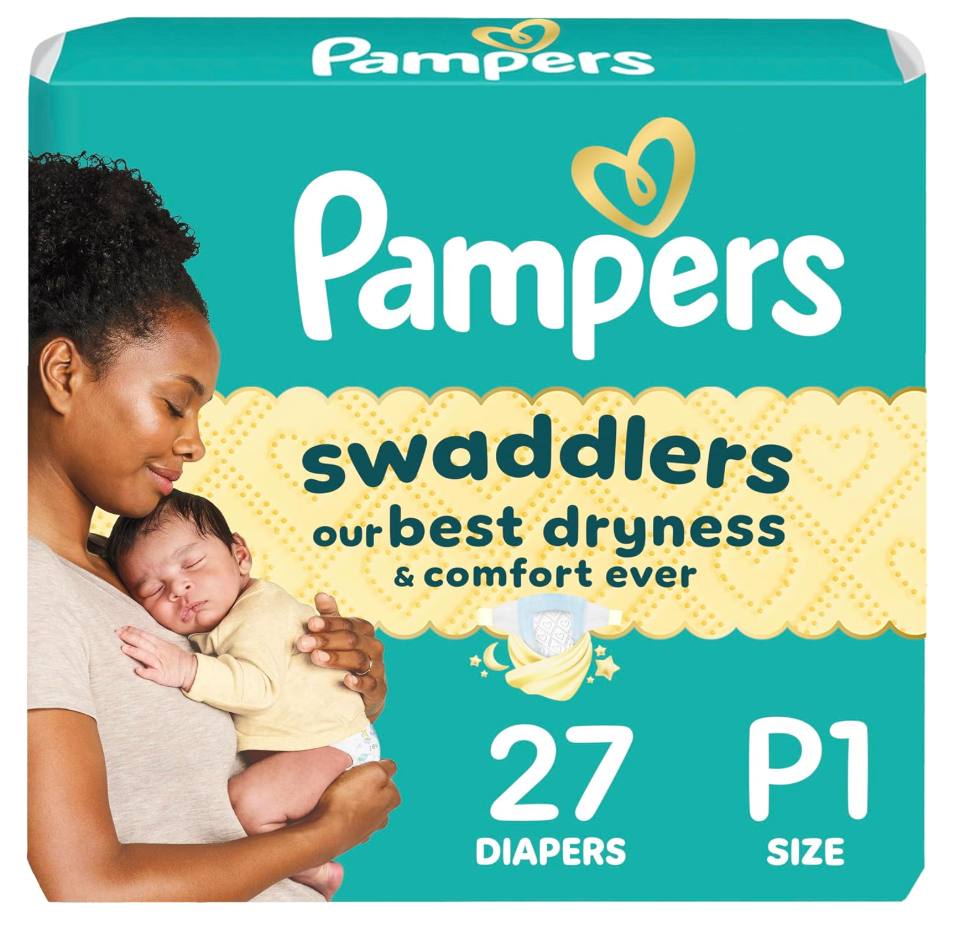 Pampers Baby Diapers  Swaddlers  Size P1, 27 Count, Ultra Absorbent Disposable Preemie Diaper