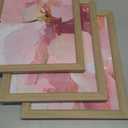 Abstract Floral Wall Art Pink Flower Canvas Pictures Modern Wall Decor Blush Pastel Pink Prints Peony Painting Minimalist Poster Botanical Artwork for Bedroom Living Room 12x16x3 Inch Wood Framed