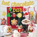 2 x Hot Chocolate Bar Banner Merry Chritmas Decoration Christmas Party Decorations with Banner Christmas Garland Hanging Swirls for Christmas Holiday Theme Party Decor