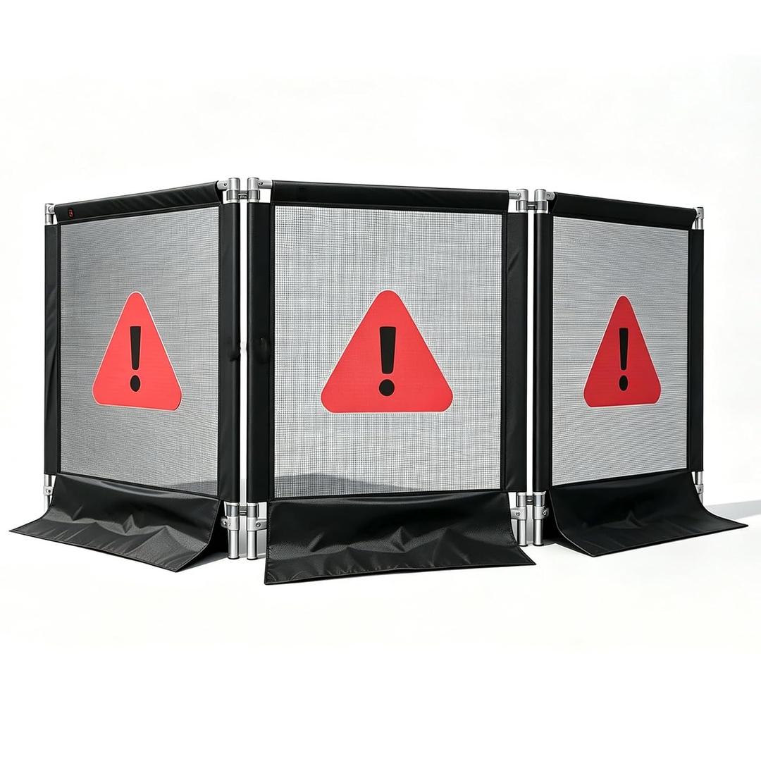 118" x 45" Heavy-Duty 3-Section Debris Containment Mesh Barriers