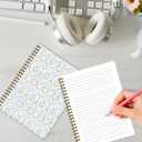 2 x 2 Pcs Floral Spiral Notebook, Cute Coquette Preppy Spiral Notebook for Women Friends Girls, 160 Pages Trendy Hardcover Journaling Notebooks for Business Writing Travel Home Office Aesthetic Notebooks