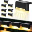 Solar Deck Lights, 8 Pack LED Waterproof Outdoor Lights for Stairs, Steps, Fence, Railing, Pathway (8)