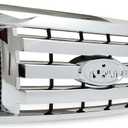 HECASA Front Bumper Grill Compatible with 2009-2012 Ford F150 9L3Z8200D FO1200511 Bumper Guard Cover Hood Grille Shell Chrome Silvery