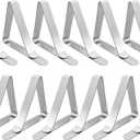Tablecloth Clips Large Picnic Table Clips for 1.7-2.5" Thickness Picnic Table Cloth Holders Stainless Steel Table Cover Clips Clamps - 12 Pack