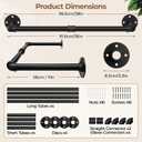 38In Wall Mounted Clothes Rack , 2 Pack Industrial Pipe Clothing Rack