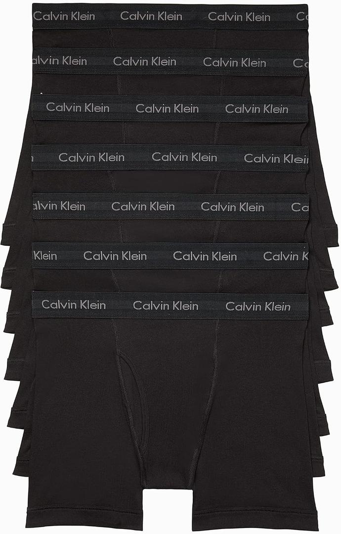 Calvin Klein Men's Cotton Classics 7-Pack Boxer Brief (Black, S)