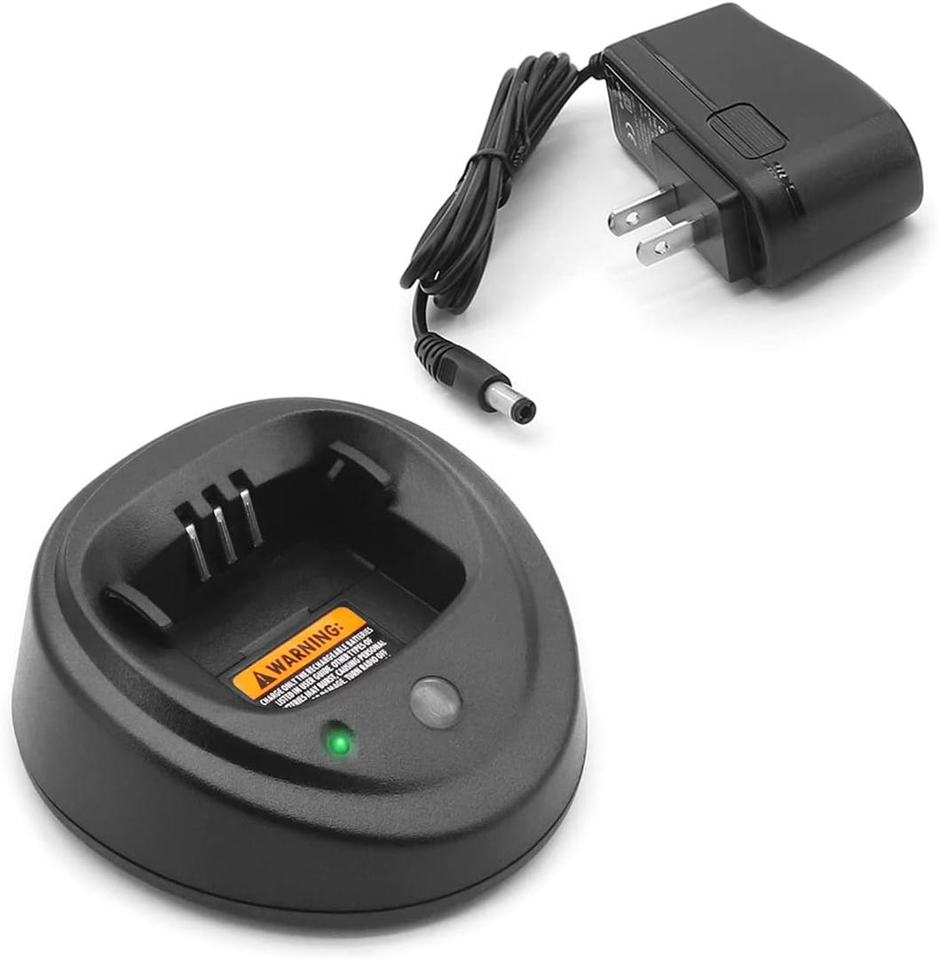 Desktop Charger Replacement for Motorola Radio CP200 CP200D PR400 EP450 GP3138 Walkie Talkie NNTN4496 NNTN4497 NNTN4851 NNTN4970 Ni-MH Ni-CD Li-ion Battery Charging Dock Cradle Base Rapid