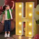 Aseem Marquee Light Up Letters 4FT Mosaic Frame Letter H Pre-Cut Large Foam Board Decorations for Party Engagement Wedding Baby Shower Birthday