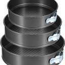 3 Pack 7.8", 8.5", 9.5" Removable Springform Cake Pan, Round Nonstick Cheesecake Pan, Cake Pans Molds with Leakproof Bottom Removable for Baking Cheesecakes, Pie, Pizza and Quiches