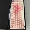 YUNZII B75 PRO Wireless Mechanical Keyboard,75% Layout with Knob, Hot Swap Gasket Custom Structure, Creamy Pre-lubed Switches, RGB Backlit, Bluetooth/Type-C/2.4G for Win/Mac(Milk Switch, Pink)