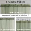 Chyhomenyc Sage Green Sheer Curtains 84 Inches Long 2 Panels, Light Filtering Green Curtains for Living Room, Soft Gentle Voile Rod Pocket Bedroom Window Drapes, 59Wx84L Inch, 2PCS