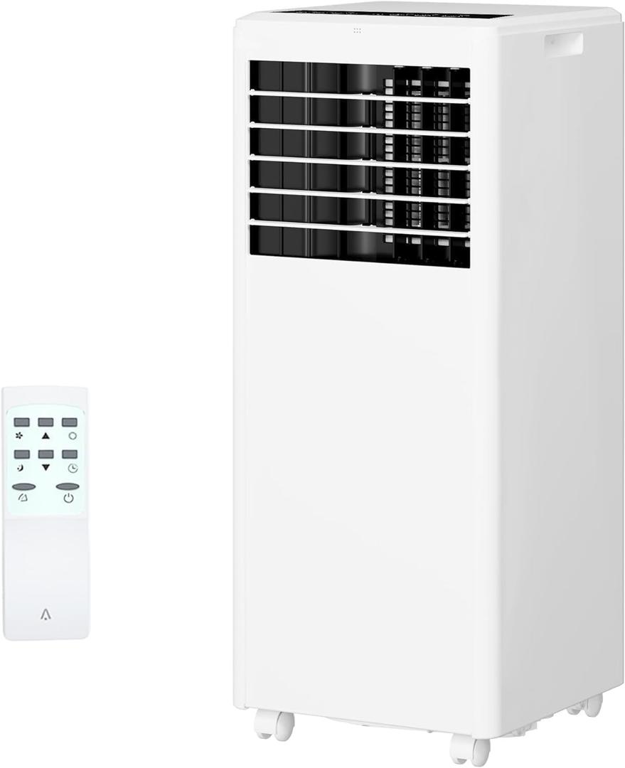 8000 BTU Portable Air Conditioner, Quiet AC Unit for Bedroom w/Remote Control & 24H Timer, 3 in-1 Air Conditioner with Fan & Dehumidifier, Ideal Portable AC for Room up to 350 sq.ft.(15x20 ft)