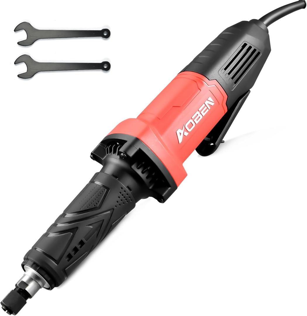 AOBEN Electric Die Grinder 1/4" Collet, 28000 RPM Power Straight Grinder Tool, Heavy Duty for Metal Grinding, Polishing, Deburring & Welding Repair, Ergonomic Grip