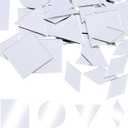 120 Pcs Mirror Pieces for Crafts, 4 Shapes Self-Adhesive Mosaic Glass Pieces, Acrylic Mirror Mosaic Tiles, Triangles/Squares/Rounds/Rhombus for DIY Art, Wall Decor, Jewelry & Frame Making