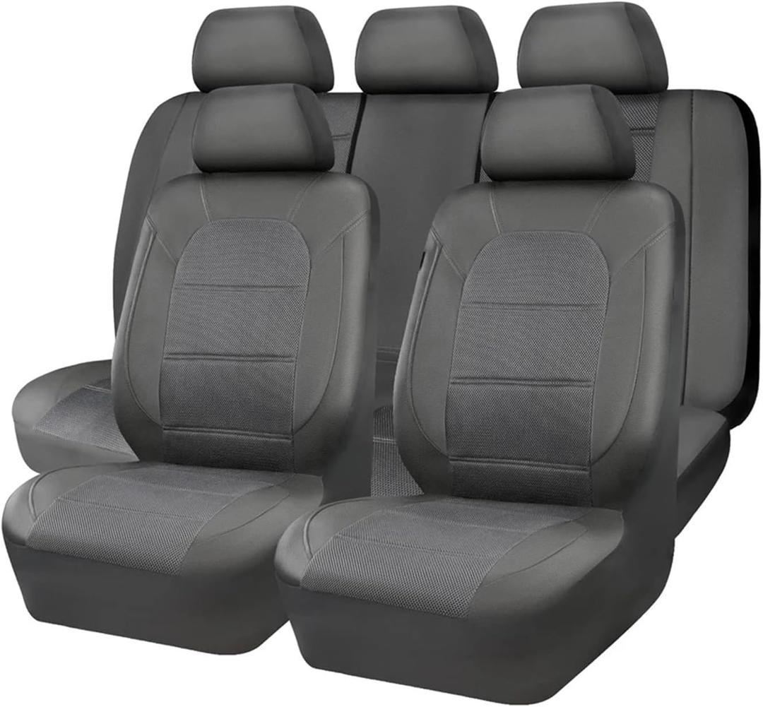 Leather Car Seat Cover Compatible For Full Set Interior Accessories Compatible For Benz Rexton Nissan Note E12 Chevrolet Cobalt(Front Bumper D)
