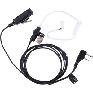 Covert Acoustic Tube Walkie Talkie Earpiece Surveillance Headset with Mic Compatible with 2 Pin Kenwood Two Way Radio