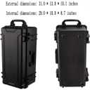 31" L x 13" W x 10" H Large Hard Case with Foam, Portable Rolling Hard Case with Wheels, Waterproof Shockproof Dustproof, Suitable for Cameras, Lenses, Camcorder, Instrument, Telescopes