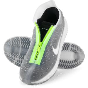 HTHOY&GOWY Shoe Covers Waterproof Silicone Rain Overshoes for Kids Men and Women (L(Women 7.5-10.5,Men 6.5-9), Transparent)