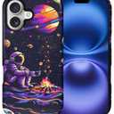 CARLOCA Case for iPhone 17,Astronaut Barbecue Design Hybrid Dual Protection Soft TPU Hard PC Shockproof Anti Scratch Men & Women Stylish Protective Phone Case