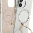 TORRAS Ostand Q3 Silicone for iPhone 17 Case, Fit for MagSafe, 360 Ring Holder Kickstand, Soft Liquid Silicone Cozy Grip, Camera Control, Shockproof Rugged Protective Case for iPhone 17, Ivory Gold