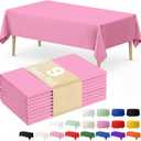 Fixwal Pink Plastic Table Cloth Disposable 54 x 108 Inch, Waterproof Rectangle Tablecloth 9 Pack for Party, Mothers Day, Picnic, Birthday