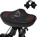 Upgrade Oversize Bike Seat for Men Women, Extra Wide Noseless Bicycle Seat Cushion, Waterproof Comfort Memory Foam Bike Saddle Fit for Peloton Bikes, Exercise Bike, EBikes, City Bike (Extra Wide:14.9IN)