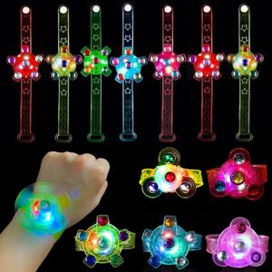 25 Pack LED Light Up Fidget Spinner Bracelets Party Favors for Kids 4-8 8-12, Glow in The Dark Party Supplies, Treasure Box Toys for Classroom, Carnival Prizes, Pinata Goodie Bags Stuffers