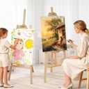 Wooden Easel Stand for Sign and Painting - Adjustable Artist Easel for Adults - Home & Wedding Display, Art Easel with Canvas Holder for Studio, Classroom