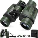 12x40 HD Classic Binoculars for Adults & Kids, Clear Large View & Low-Light Night Vision, High Powered Binoculars for Birds Watching, Cruise Ship, Theaters, Travel & Stargazing (Green)