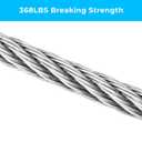 SIDAZON 1/8 inch Wire Cable,100ft Wire Rope Metal Cable with Loop Sleeve and Steel Thimble, 7x7 Marine Stainless Steel Strand Core Perfect for Deck Railing System, Outdoor Hanging kit, Garden Fence