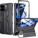 Kaiiecal for Pixel-9-Pro Fold Case Stand: Slim Hinge Case with Screen Protector - Support Wireless Charging - Full Body Soft Protective Phone Cover for Google Pixel 9Pro fold Black