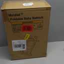 MoreFeel Collapsible Baby Bathtub for Newborn with Thermometer & 1 Hooded Towel & 1 Soft Floating Cushion,Portable Travel Bathtub with Drain Hole, Durable Foldable Baby Tubs for Infants to Toddler (Pink)