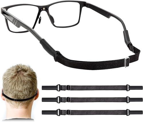 Enenfly Adjustable Glasses Straps - 3 Pack No Tail Eyewear Retainer for Men, Women, Kids – Fits Eyeglasses & Sunglasses,Black(7.5-13.5 inch)