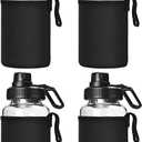 Glass Shaker Bottle, 4 Pack 22oz BPA-Free Odorless Shaker Bottle with 304 Stainless Steel Ball and Removable Cleaning Brush for Fitness Protein Mixes