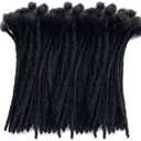 100% Human Hair Dreadlocks Handmade Locs Samll Size 0.4cm Width Pencil Size 60 per Bundles Natural Black #1B 8inch